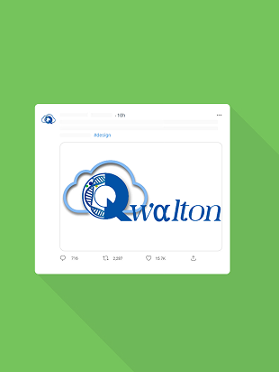 Qwalton logo branding on social media post mockup
