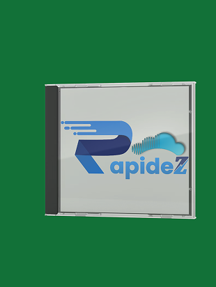 Rapidez logo branding on CD jewel case mockup