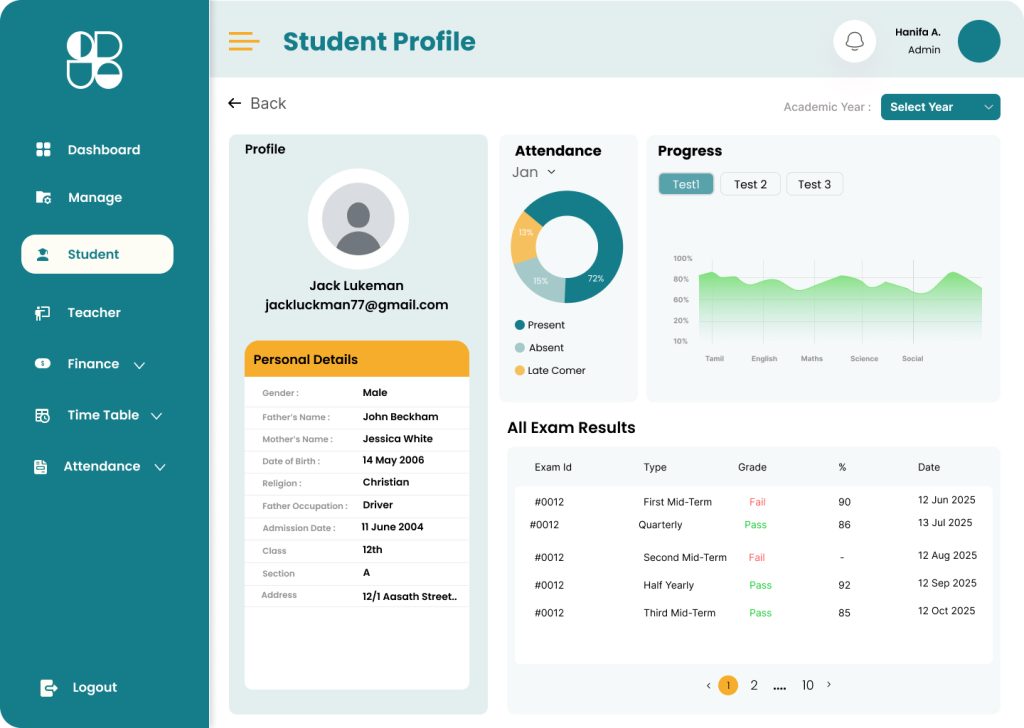 Student dashboard