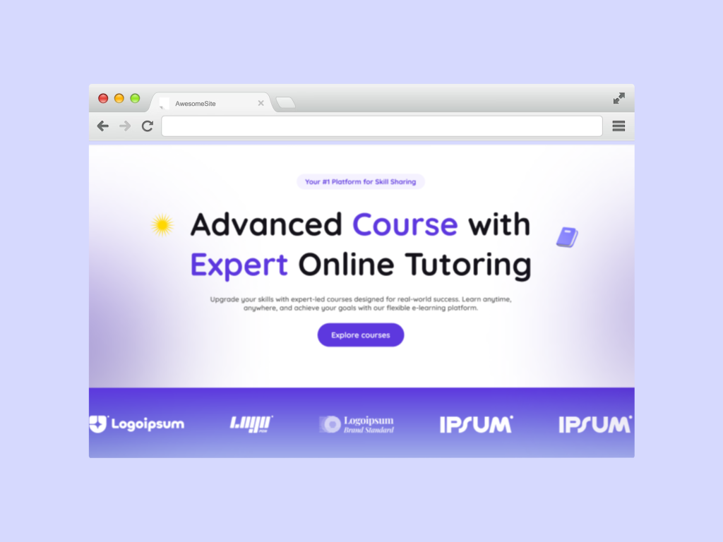 modern browser mockup